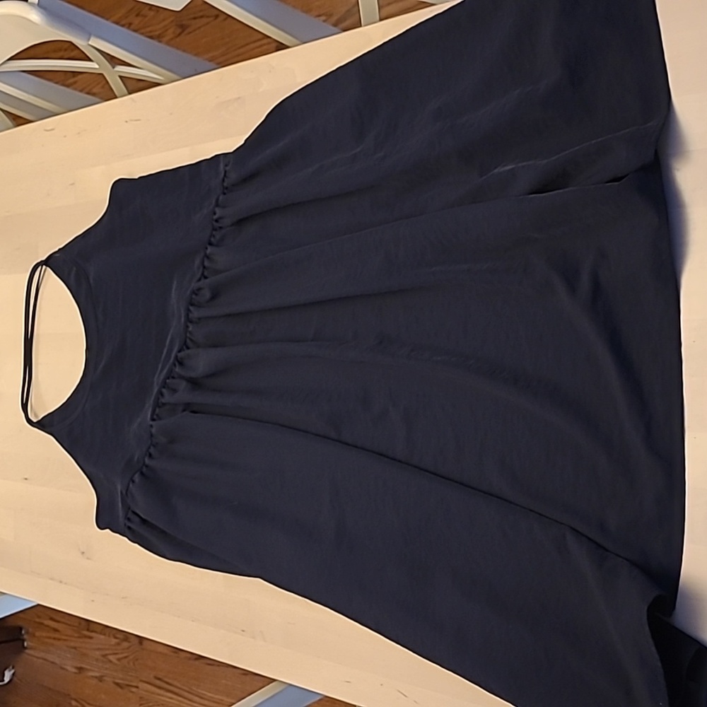 LIKE NEW meg Toronto Navy Blue Trapeze Dress with Pockets